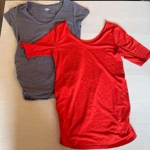 EUC Old Navy Maternity Shirts Medium Lot of Two